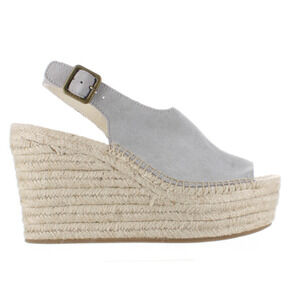 SOLUDOS Sevilla Espadrille Slingback Platform Sandal in Stone Size 10